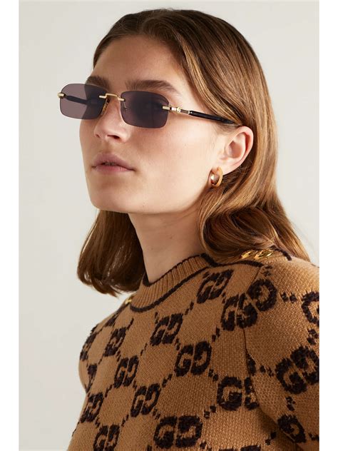 gucci oversized gold sunglasses|gucci oversize rectangular sunglasses.